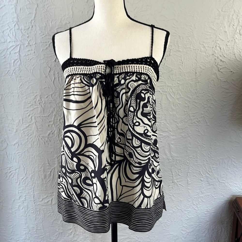 Beautiful Printed Silk Spaghetti Strap Top